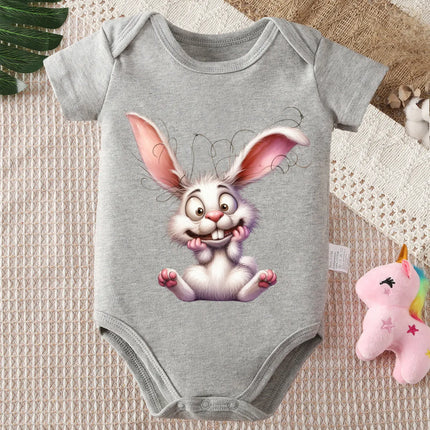 100% Cotton Bodysuit Happy Easter The Cool Rabbit Print Onesie Comfortable Cloths for Baby Jumpsuit for 0 To 12 Months Newborn