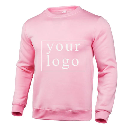 Your Own Design Brand Logo/Picture Personalized Custom Anywhere Men Women DIY Round neck long sleeved pulloverhoodie Fashion New