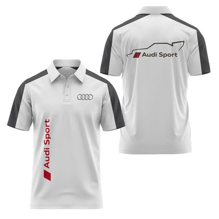 2026 3D Printed Audi Short-Sleeved Polo Shirt High-Quality Casual Sports Fashion T-Shirt Collar Fast Shipping