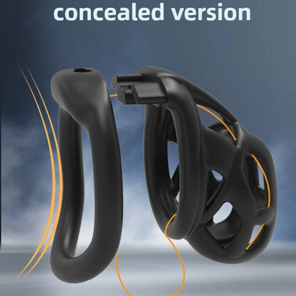 Chastity Lock Cock Cage 3D Invisible Lock with 4 Arc Ring Testicle Chastity Belt BDSM Toy Hentai Bondage SexToy