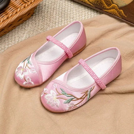 Princess Performance Traditional Chinese Hanfu Shoes Embroidered Children's Footwear Ancient Style Girls' Footwear Handmade