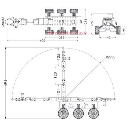 6WD PS2 Model Airplane Remote Control Off-road Shock Absorber Robot Car Robotic Arm Intelligent Car Chassis For Arduino
