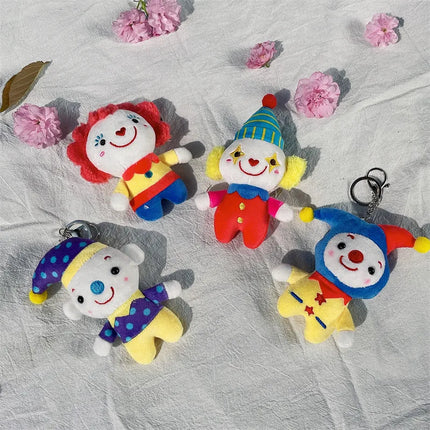 Women Man Personality Cute Joker Stuffed Toy Key Chains Lovely Circus Clown Cloth Doll Girls Handbag Ornament Funny Keychains