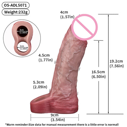 ORALSX Silicone Realistic Penis Sleeve Delay Ejaculation Sex Toys For Men Penis Enlarger Thicken Dildo Reusable Condom Cock Ring