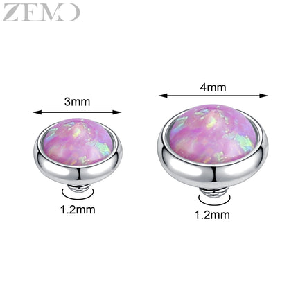 ZEMO 1 Piece 16G Stainless Steel Dermal Anchor Top 3MM/4MM Colorful CZ Crystal Micro Skin Diver Piercings Surface Body Piercing