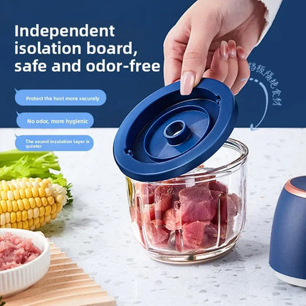 TINSOL 350ml Mini Food Chopper Electric Meat Grinder Garlic Press USB Multi-Function Slicer Blender Kitchen Food Processor
