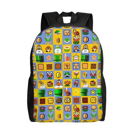 3D Printing M-Marioed Backpacks for Boys Girls Cartoon Yoshi College School Travel Bags Men Women Bookbag Fits 15 Inch Laptop