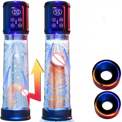 Electric Vacuum Sucking Penis Pump Male Masturbators Penis Enlargement 4 Training 3 Sucking Vibrator Modes Adult Sex Toy for Men