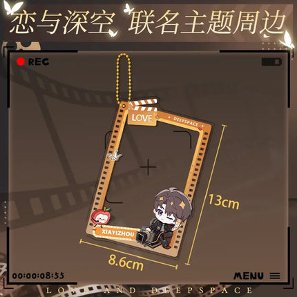 Anime Love and Deepspace Sylus Caleb Rafayel Zayne Xavier Transparent Keychain Cosplay Cartoon Laser Ticket Pendant Badge Hang
