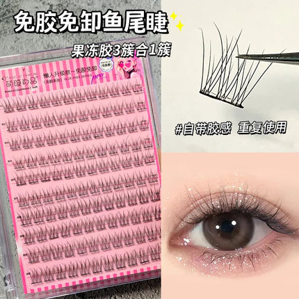 Glue-free Self-adhesive False Eyelashes Voluminous Fluffy Thick Natural Curling W-shaped Sunflower Lash Manga Eyes