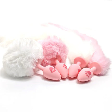Silicone  Tail Anal Plug Fox Pattern Butt Plug Adult Cosplay Intimate Toys for All