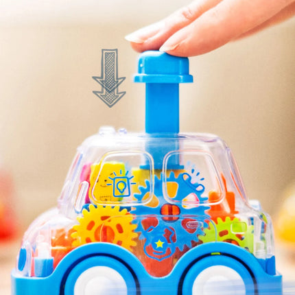 Children's Cartoon Press Gear Car Toy Lnertia Pull-back Transparent Car Baby Puzzle Sliding Toy Child Boy Girl 1-3 Year Old Gift