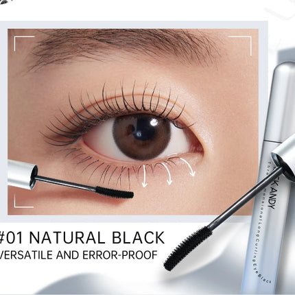 MACKANDY 4D Curling Thickening Black Mascara Waterproof Sweatproof Defined Lashes & All-Day Hold for Eyelash Extensions & Makeup