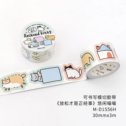 30mm X 3m Cute Cartoon Washi Tape DIY Journaling Decorative Masking Tape for Planners Stationery Scrapbooking Office Supplies