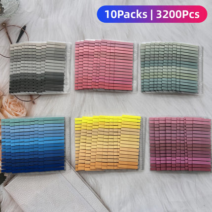 10Packs 3200Pcs Transparent Colorful Index Creative Memo Pads Office School Stationery Self-Adhesive Stickers Sticky Note Pads