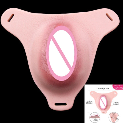 FAAK Strapon Thick Insertable Fake Vagina Clitoris Pads Male to Female Transgender Silicone Male Hiding Underwear Panty Pads