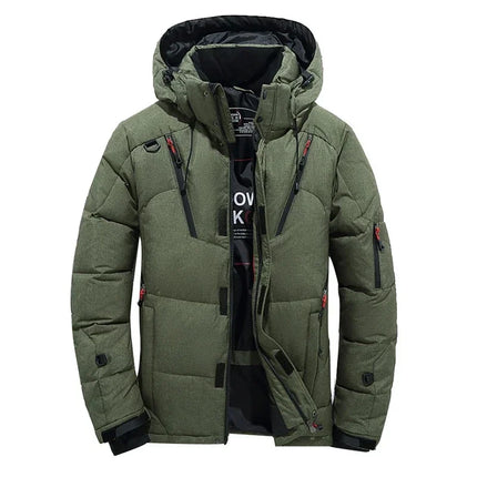 -20 Degree Down Jacket Male Winter Parkas Men White Duck Down Jacket Hooded Outdoor Thick Warm Padded Snow Coat Oversize M-4XL