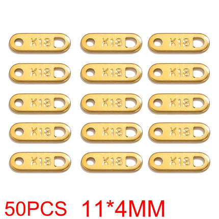 50pcs Stainless Steel Small Heart Charms for Jewelry Making Necklace Bracelet Extend Chain Tail Tag Supplies Material Wholesale