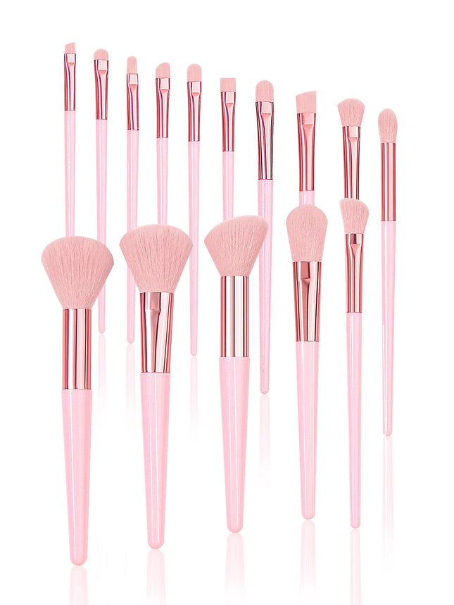 Pink 15PCS High-end Makeup Brush Set Soft and Fluffy Professional Facial Makeup Brush Set With Travel Waterproof Storage Bucket