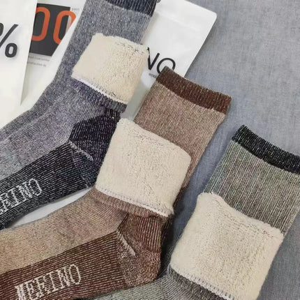100% Merino Wool Socks Mid-Calf Men's Socks Absorbent Business Autumn Winter Warm Breathable Casual Socks Home Direct Supply