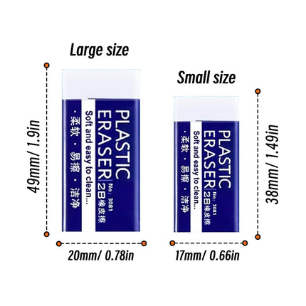 1/10/30pcs 2B Eraser Clean and Mess Free Student Exam Office Sketch Soft Eraser for Kids Correction Supplies Pencil Rubber