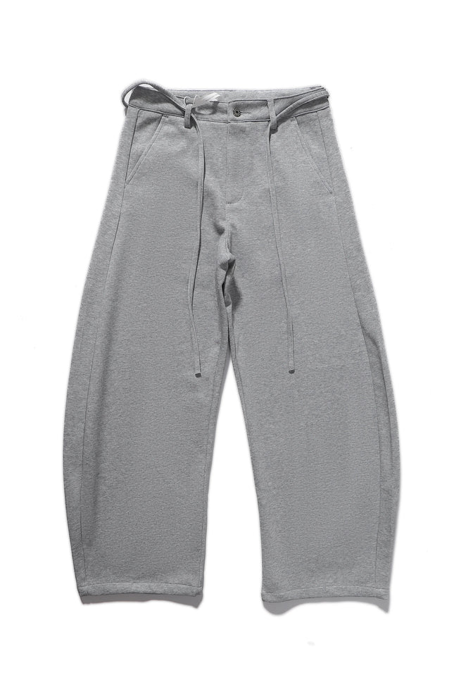 Men's Grey Wide Leg Sweat Pants Casual Drawstring Waist Baggy Curved Sweatpants Streetwear Vintage Barrel Pants Oversized