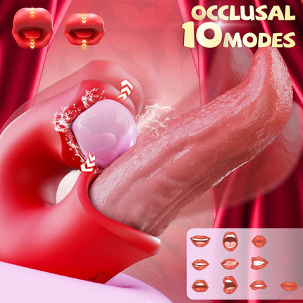 3 in 1 Realistic Tongue Vibrators for Women Dildo Occlusion and Swinging Clitoris Stimulator Adult Sex Toys Female Masturbator