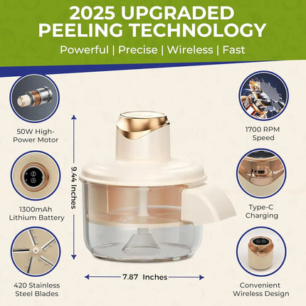 Automatic Grape Peeler Machine,Electric Garlic Peeler&Cherry Tomato Skin Remover Tool for Small Fruits,Efficient Peeling Kitchen