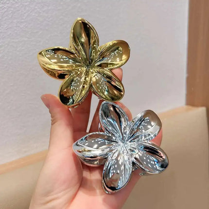 Korean Hawaiian Gradient Flower Hair Claw Clip For Women Girl Fashion Plastic Non-Slip Hold Hairpin Barrette Hair Accessories