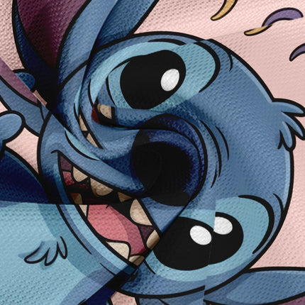 Lovely Smiling Stitch Confetti Design Pink T-Shirt Anime Cartoon Fans Tee