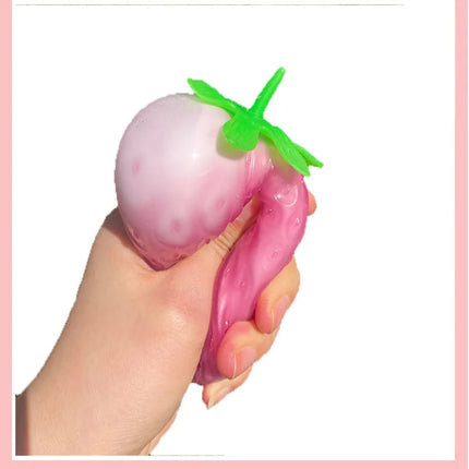 Simulated Color-changing Strawberry Squishy Fruit Hand Anti-stress Squeeze Ball Decompression Toys for Children Sensory Autism