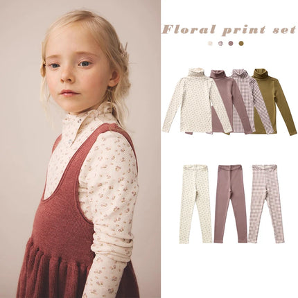 Korean Baby Boys Girls Cotton Shirts Leggings 2025 New Autumn Winter Children's Pullover Shirts Pants Set Clothings
