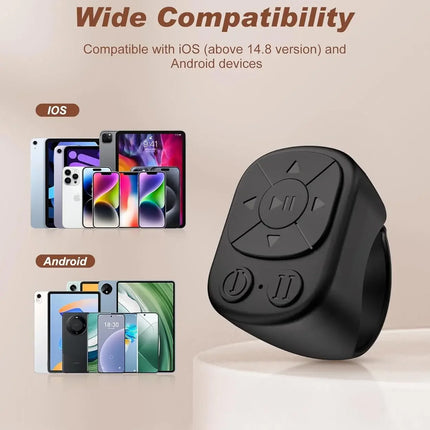 Mobile Phone Video Remote Control Button Mini Fingertip Ring Remote Control Blutooth 5.3 Scrolling Fingertip Controller Page