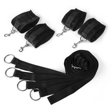 SM Bondage Training Torture Instruments on the Bed Straps Hands and Feet Handcuffs Couple Bondage Straps Adult Sex Toys