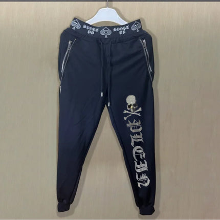 2025 new Sweatpants Track Pants Men Slim Fit Workout Trousers Male Multi-pocket Casual Rhinestones Pants  Design Sportswear