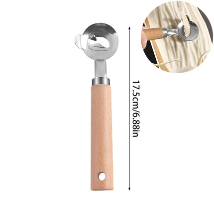 Danish Dough Whisk Stainless Steel HandHeld Bread Blender Dough Scraper Hole Fast Stirring Tool Danish Dough Whisk Egg Stirrer