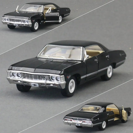 KiNSMART Toy Car Model 1/43 Chevrolet Impala 1967 Classical Diecast Miniature Pull Back Vehicle Collection Gift For Kid Boy