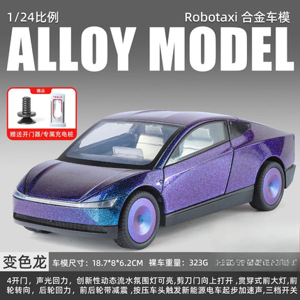 1:24 Cybercab Robotaxi Alloy Metal Diecast Model Car Sound & Light Pull Back Collection Hobby Birthday Gift With Boyfriend Boys