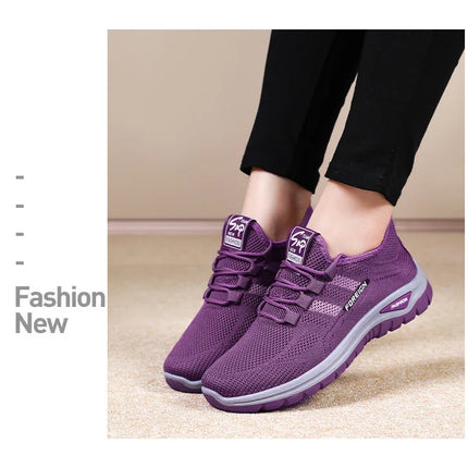 Women Casual Sports Shoes Breathable Lightweight Sneakers Anti-slip Flats Outdoor Running Walking Shoes Female Vulcanized Shoes