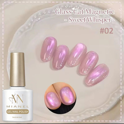 10ML 1-8PCS 2026 New Nude Pink Glass Bead Gel Nail Polish Gold Light Magnet Nude Cat Eye Gel Polish Cute Nails Nail Supplies