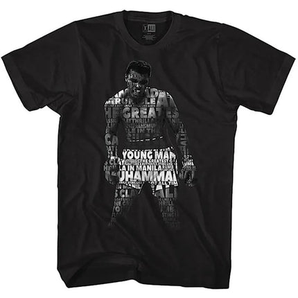 Muhammad Ali American Retro Punk Style Summer Loose Short Sleeve T-Shirt Linen Material Stripe Pattern round Neck Thin Fabric