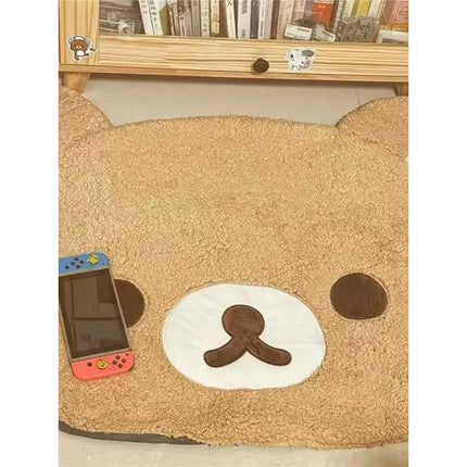 VIKAMA ultra soft and fluffy cartoon lazy bear carpet for bedroom and living room decoration, non slip and washable floor mat
