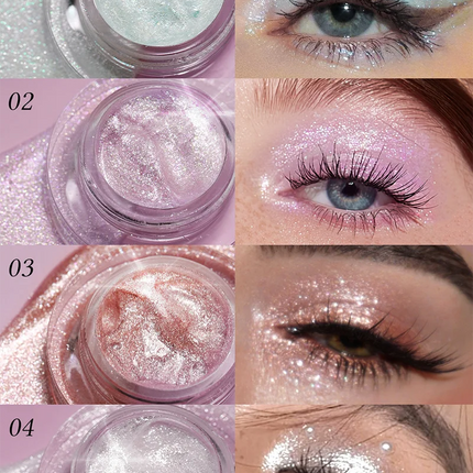 Multi-Use Liquid Glitter Eyeshadow High Shine Shades Gel Liquid Eyeshadow Water Light Quick Dry Long Lasting Multi-Use Makeup