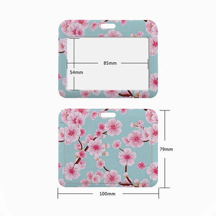 Flower design Lanyard Business Credit horizontal Card Holder Neck Strap Keychain Hang Rope ID Badge Holder Lariat Lasso