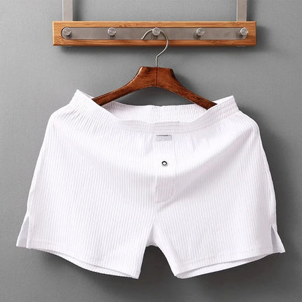 Stretch Cotton Underwear Mens Boxer Shorts Threaded Aro Pants Sleepwear Loungewear Shorts Boxers Male Underpants Panties