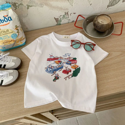 Baby Short Sleeve T-Shirt Infant Girls Boys Tees 2025 Summer New Breathable Fresh Comfortable And Stylish Printed Top Costume