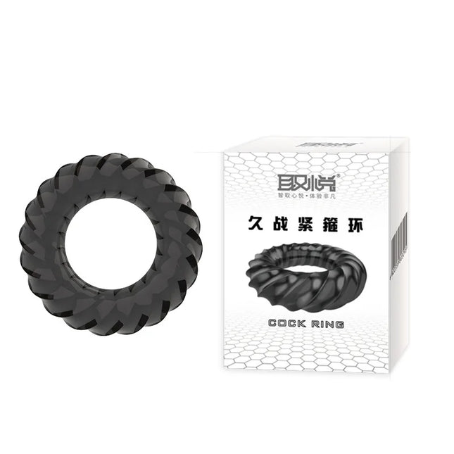 3D Spiral Ring For Penis Sex Toys For Men Delay Time Ejaculation Cockring Soft Elastic Erotic Adult Toys Rings For Male