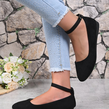 Women's Retro Mary Jane Shoes, Black Low-Top Square-Toe Ankle Strap Flat Shoes, Fashionable Retro Style, Comfortable Soft-Soled Ballet Flats, Suitable for Daily Wear, Spring and Autumn Seasons