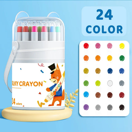 12/24/36/48 Color Silky Twistable Crayons,Washable Art Supplies, Multicultural Pastel Gel Crayons,Easy Grip Coloring Gift