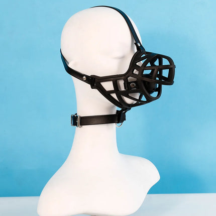 Half Face Slave Mask with Gag Ball Muzzle BDSM Bondage Restraint Fetish Mouth Gag Hood Sex Toys for Couples Adult Games Pet Play